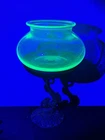 Uranium fish Bowl  With Koi Fish Stand