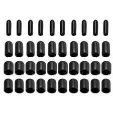 WELANGBN 40pcs Round Rubber End Caps 1/8"" 1/4"" 3/8"" 1/2"" Black 
