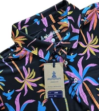 NEW Chubbies Men's 'The Black Light Night'  Performance Polo Size Large