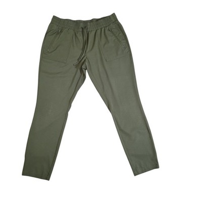 Magellan Outdoors Jogger Pants Women Large Olive Green Elastic Waist Casual