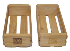 Napa Valley Box Co. Wood Crate Audio 12 Cassette Tape Storage Holder Set of 2 
