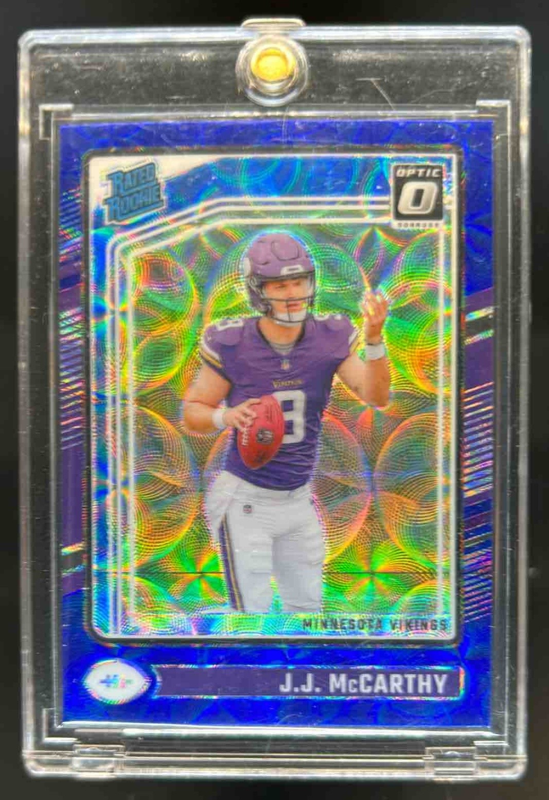 2024 Donruss Optic JJ McCarthy Blue Scope Rated Rookie #235 Vikings