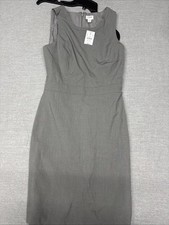 New J. Crew Dress Size 0 Style J4614 Sheath Sleeveless Gray Career Lined Factory