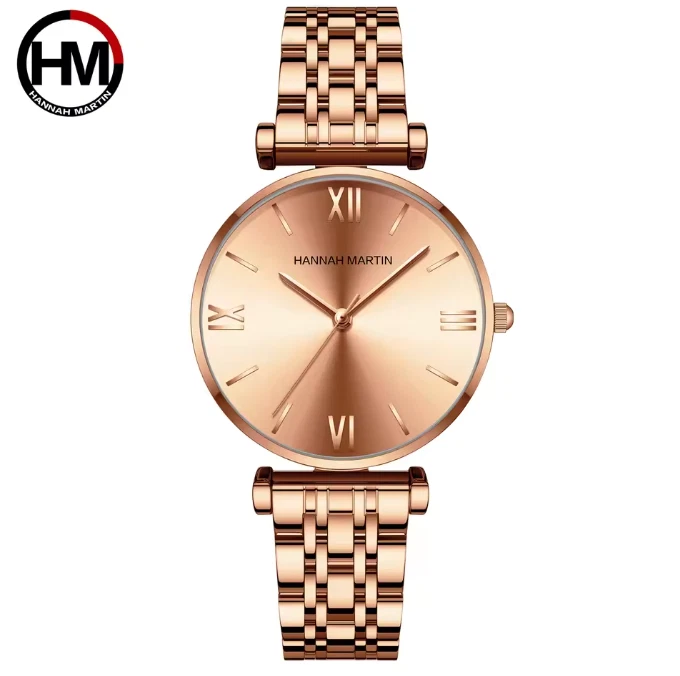 Женские кварцевые часы Hanna Martin — нержавеющая сталь римский циферблат - Изображение 4 из 4