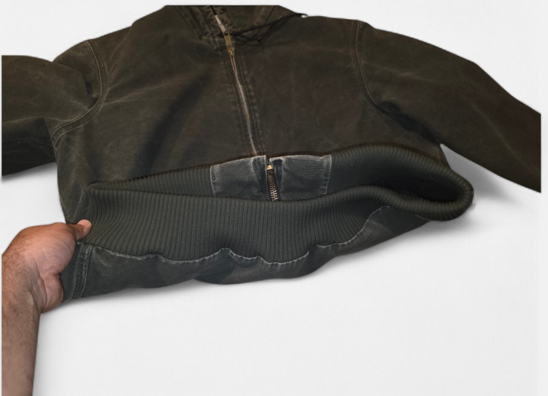 Vintage Carhartt Sandstone Hooded Active Jacket “Moss Green” J130 MOS Mens Large thumbnail 5