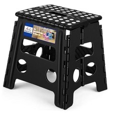Folding Step Stool, Holds 300 lb for Adults and Kids 13 Inch Black