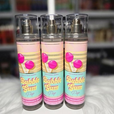 3pcs BATH & BODY WORKS BUBBLE GUM POP FINE FRAGRANCE MIST SPRAY, 8 OZ