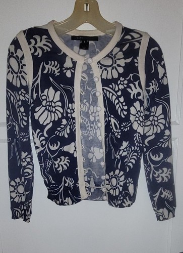 Marc Jacobs, Vintage Marc Jacobs Floral Loop Button Cardigan, Sz Small, 100% Cotton