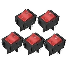 30A Rocker Switch 4 Pin Red LED Lighted Rocker Toggle Switch DPST Heavy 12V