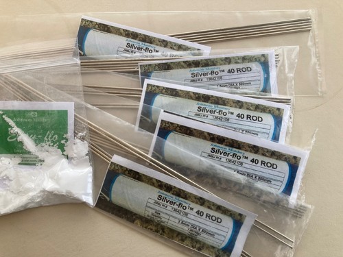 Silver solder Silver-flo 40 40%ag cadmium-free 5 rods x 1.5mm x 200mm ...