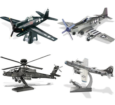 Model Building Kits Helicopter Aircraft 3D Puzzle Fighter Toys Teen Brain Teaser