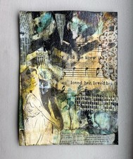 aceo ooak mixed media original abstract painting