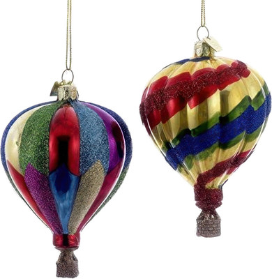 2 Adornos Navidad Globo para Aerostatico Noble Gems Surtidos Material Vidrio