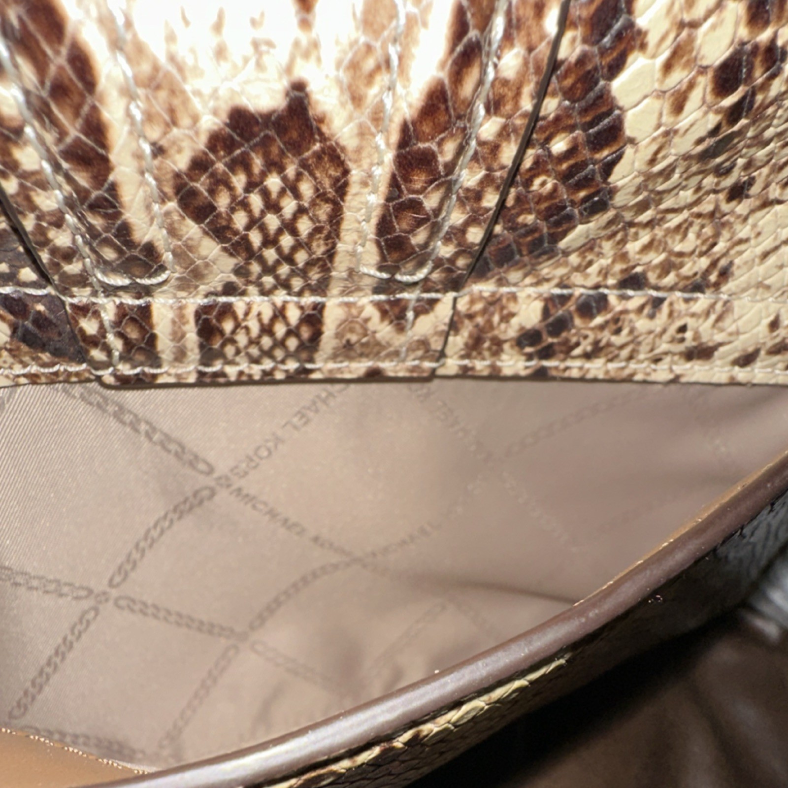 Michael Kors Ava Medium Leather Python Snakeskin … - image 4