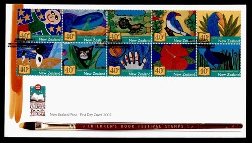 DR WHO 2002 NEW ZEALAND FDC CHILDRENS BOOK FESTIVAL BLOCK M79682