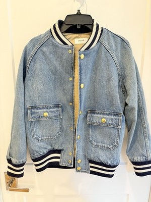 CELINE PARIS デニム テディジャケット2025SS size M Celine Denim Teddy Jacket With CELINE PARIS Patch In Ocean Breathe