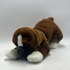 Toys R Us Animal Alley Boxer Dog Puppy Plush Brown White Stuffed Animal 19" VTG