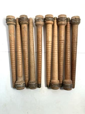 Wood Bobbins Spools Wooden Industrial Style Spindles 8.75" Wooden Quills Lot-10: