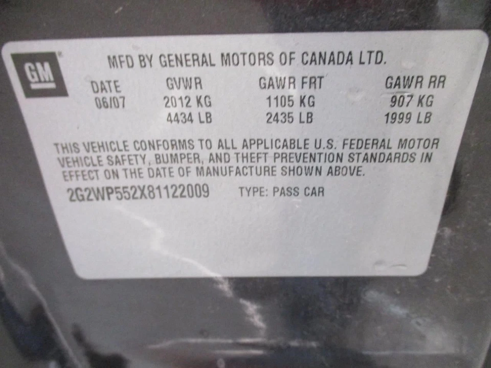 Air Bag Passenger Dash Fits 04-08 GRAND PRIX 1697596 Foto 4 de 4