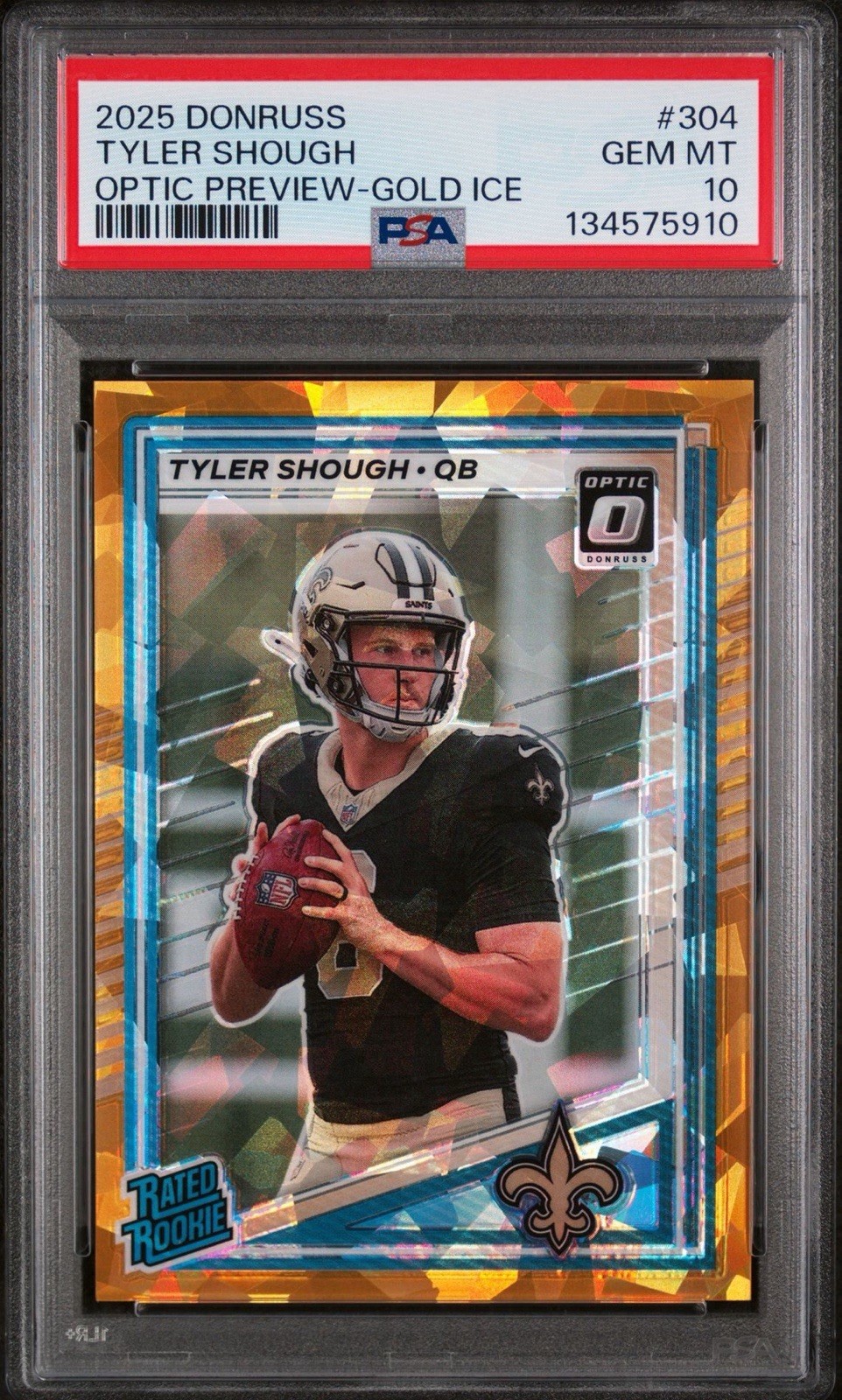 Tyler Shough Panini Donruss #304 Optic Preview-Gold Ice