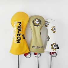 Malbon Golf 3-piece Head Cover Set 1W Yellow.FW Khaki.UT White Japan