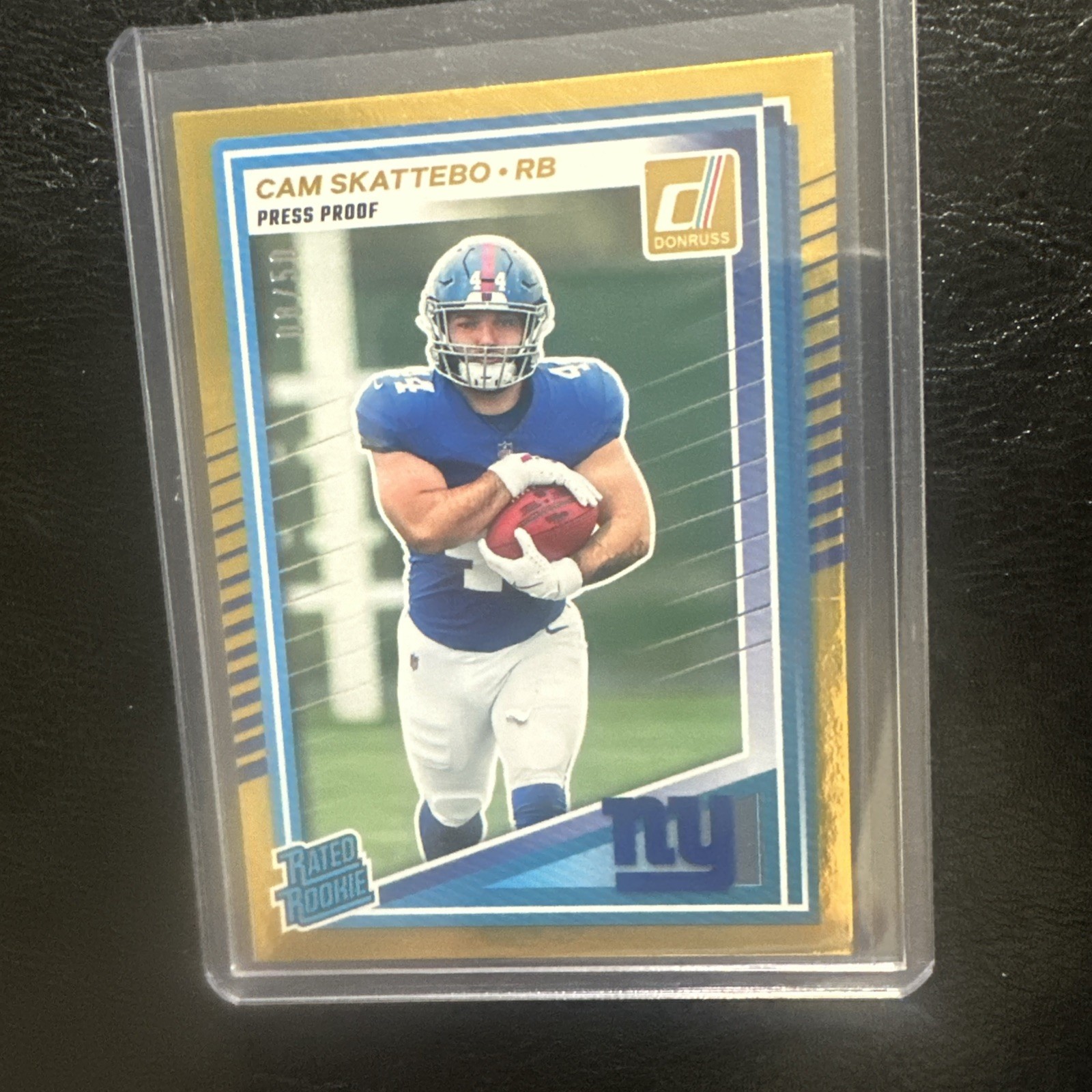 2025 Panini Donruss - Rated Rookie Cam Skattebo #302 Press Proof Gold /50 (RC)