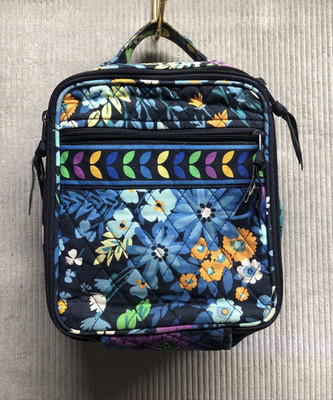 Vera Bradley Midnight Blue Lunch Bag Insulated Lined Zip Up Outside Pocket