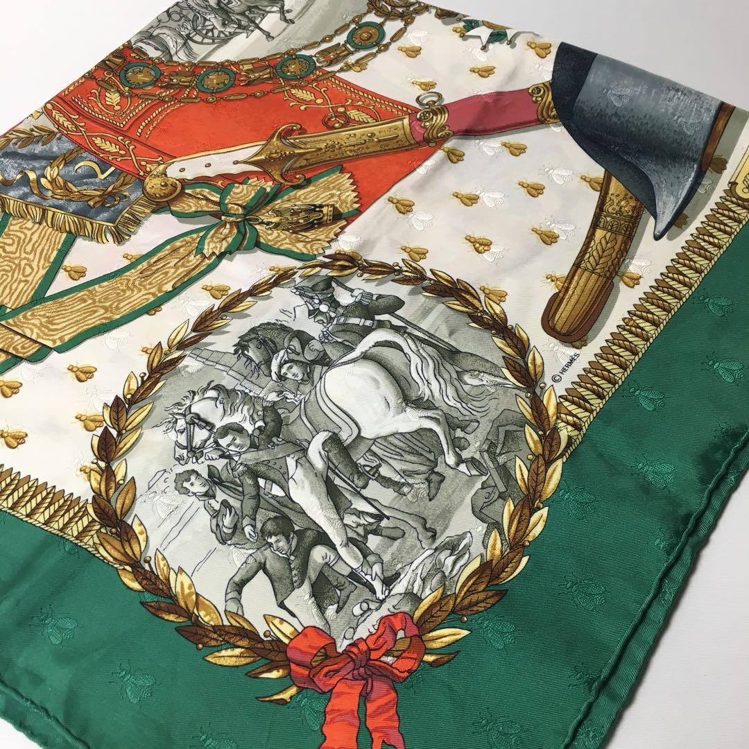 Hermes 2506-125 Carre 90 Silk Scarf 90x90 Green Japan