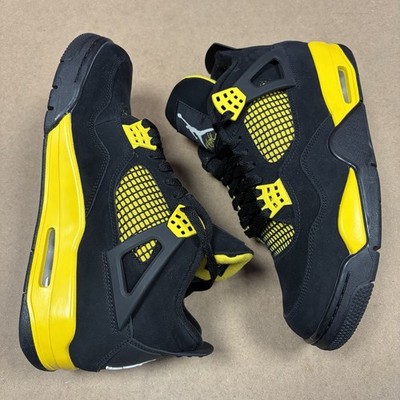 2023 Men s Nike Air Jordan Retro 4 IV Thunder Yellow Black Size 9.5 DH6927-017
