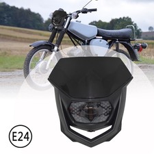LED Scheinwerfer mit Schwarz Lampenmaske f&uuml;r Simson S51 S51E S50 S70 S70E