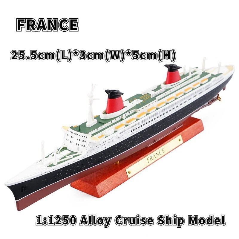1:1250 Alloy Diecast Cruise Ship Model SS France Ocean Liner Collection Souvenir - Image 2 of 4