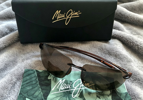 Maui Jim Breakwall H422-26/63-13 Polarized Brown Rimless Sunglasses 127mm