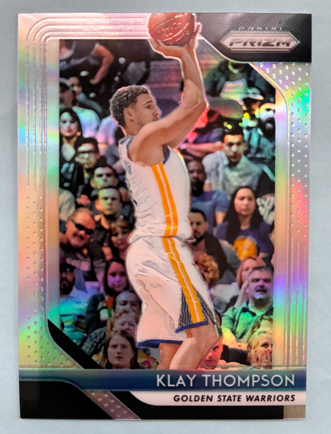 KLAY THOMPSON 2018-19 PRIZM SILVER REFRACTOR #242 WARRIORS RARE SP 