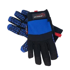 SAFE HANDLER BLSH-MSRG-14-SM1B Gloves, Blue/Black, Small/Medium,
