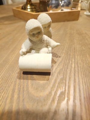 Dept 56 Snowbabies Winter Tales 1987 DOWN THE HILL WE GO! 79600 Sledding vintage