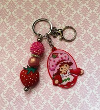 Adorable Sweet Retro Strawberry 80  s Girl Keychain Bag Clip