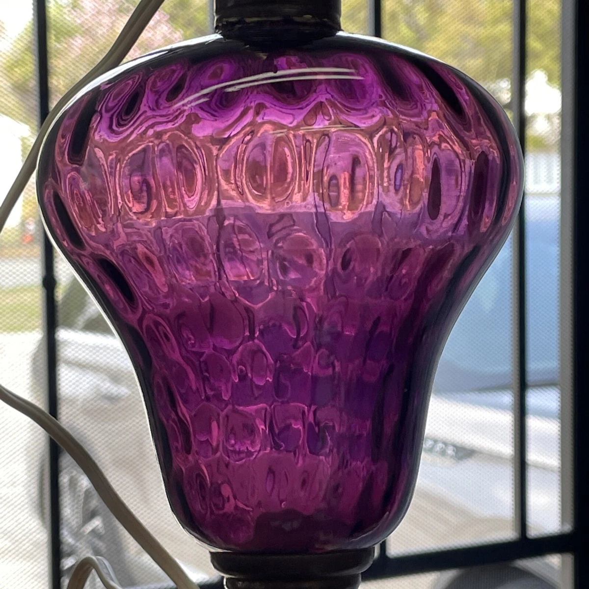 Purple glass lamp base deals