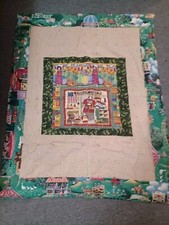 38  x46  Cottage Core Farm Life Theme Quilt Handmade Machine Stitched A-11