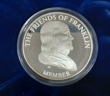 NW Territorial Mint - Franklin .999 Fine Silver 1 Troy Oz Gem Proof Rd -In Case 