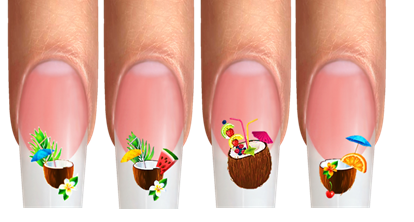 Wraps tatuaggi nail art vacanze estive vacanze estive gelato cocktail palme sirena - Foto 16 di 20