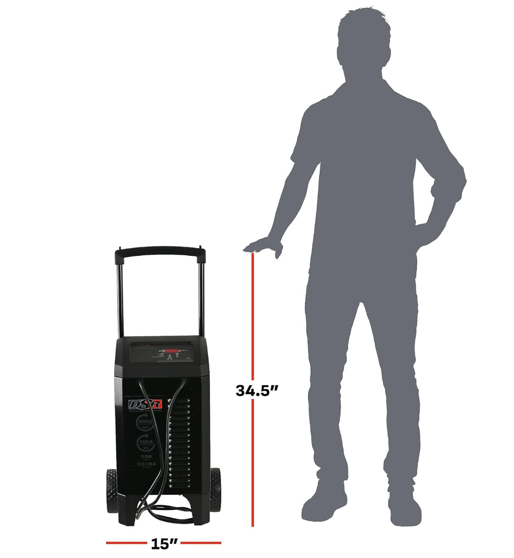 250 Amp Fully Automatic Car Battery Charger Jump Starter Maintainer Auto Shop