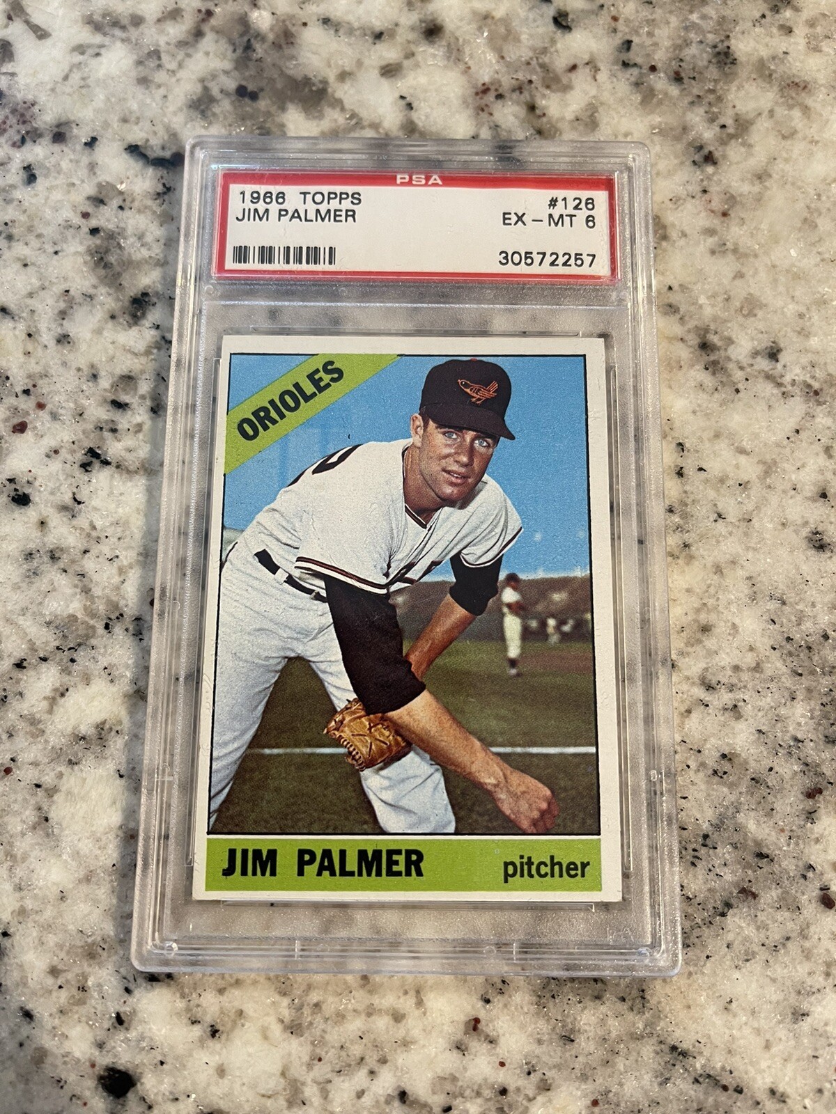 PSA 6 1966 TOPPS JIM PALMER GRADED #126 ROOKIE GREAT EYE APPEAL!!