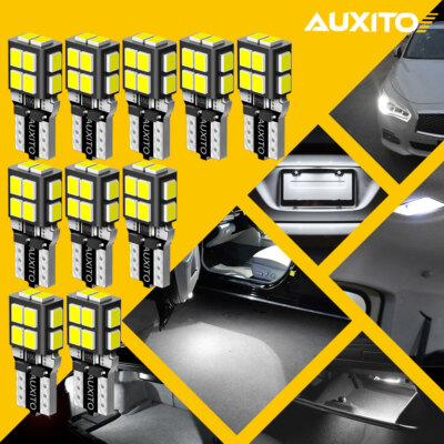 10x AUXITO White 168 194 W5W T10 LED Dome Ceiling Light Bulb Super Bright Canbus