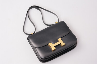 Hermès Constance 24 Leder Tasche schwarz Vintage