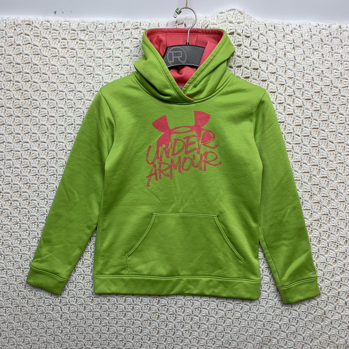 Under Armour Neon Green Hoodie With Stripes In The Hood Bright