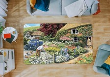 3D Flower Stone Wall ZHUA22 Game Non Slip Rug Mat Photo Carpet Trevor Mitchell