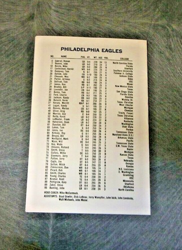 1974 NEW YORK GIANTS VS PHILADELPHIA EAGLES PROGRAM NFL FOOTBALL VETERANS STADIU - Picture 4 of 4
