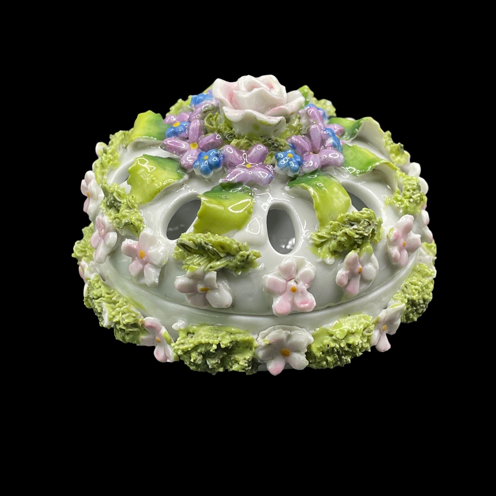 Vintage Elfinware Porcelain Potpourri Incense German Mossware Floral ...