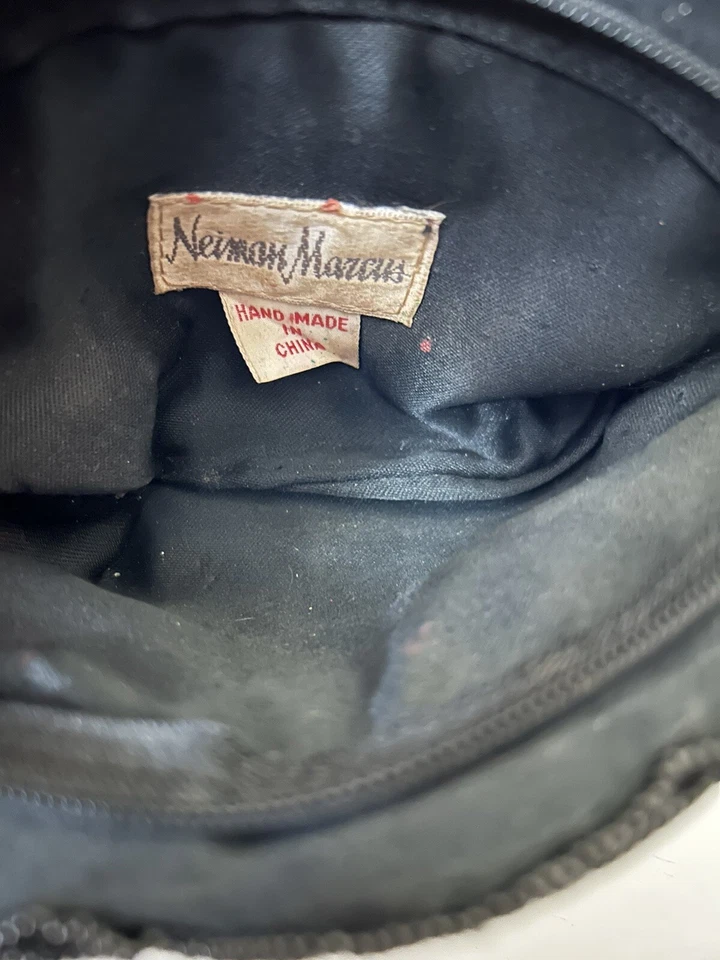 Vintage Neiman Marcus Beaded Purse Blue Green Silver Clutch Bag - Image 4 of 4