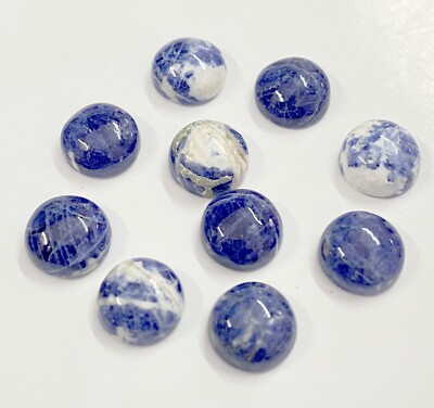 Natural Blue Sodalite Round Cabochon Loose Calibrated Gemstone 3MM TO 15MM